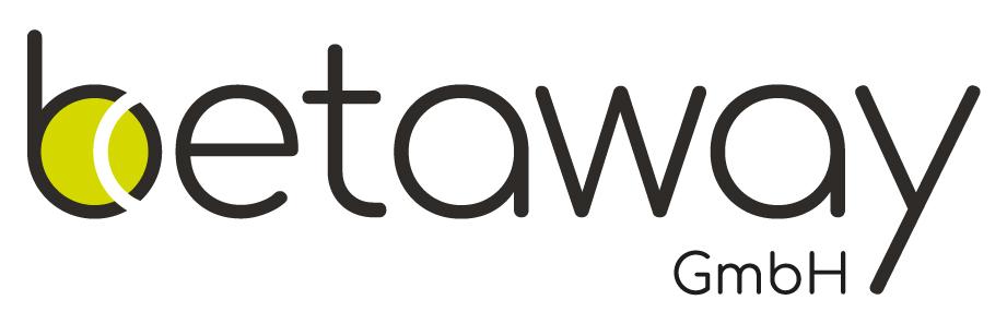 Logo der Firma betaway GmbH, bestehend aus dem Schriftzug in Schwarz und Gelb.
